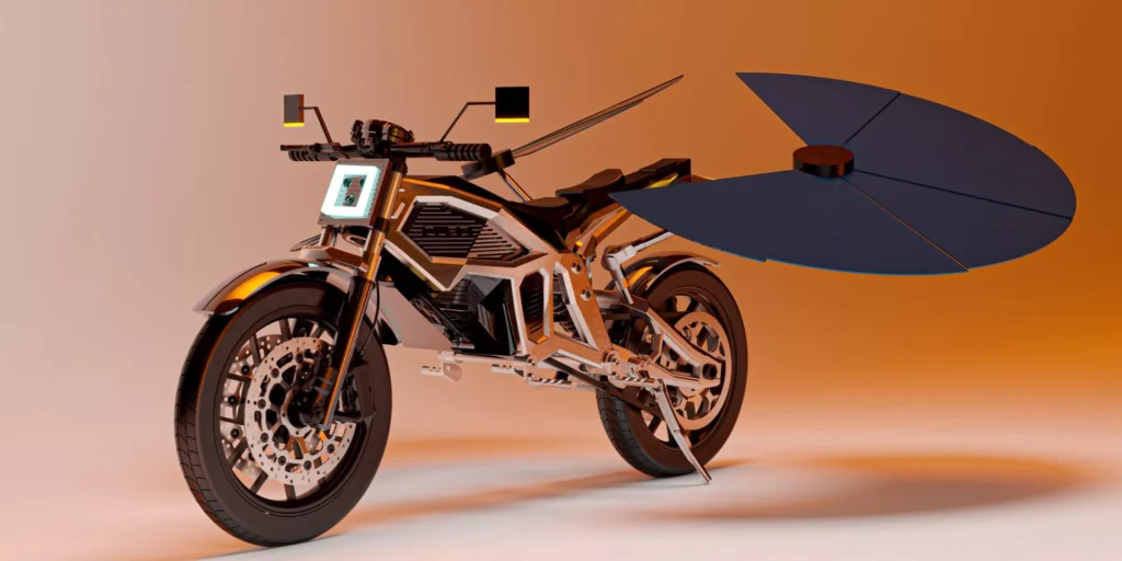 cette moto se recharge sans prise des “ailes” solaires se déploient autour d’elle et la transforment en mini centrale autonome 5