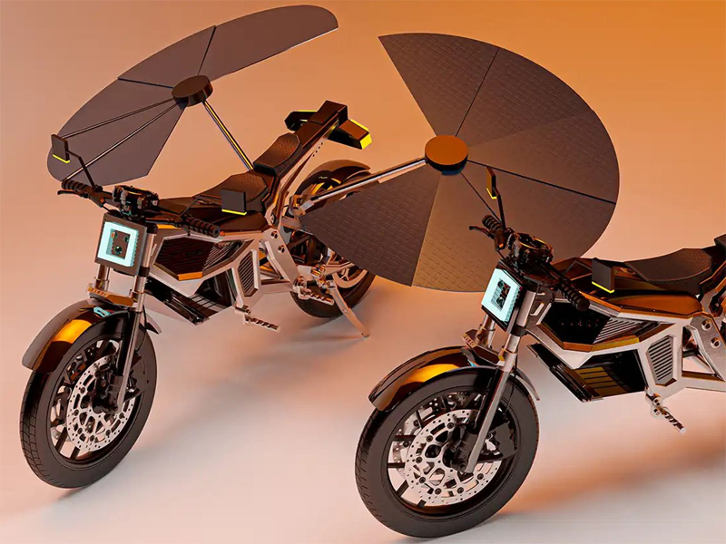 cette moto se recharge sans prise des “ailes” solaires se déploient autour d’elle et la transforment en mini centrale autonome 8