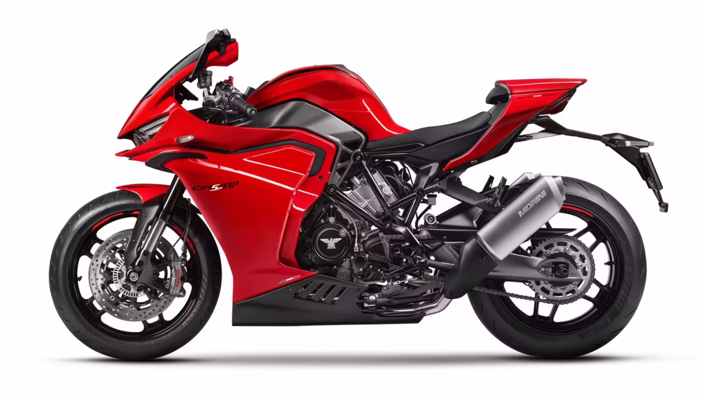 ce nouveau missile italien veut bousculer les japonaises la moto morini corsaro sport 750 v twin arrive en europe avec look de motogp et pneu arrière de superbike 5