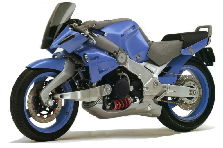 cette moto yamaha des années 80 s’adaptait au corps du pilote et pouvait filer à une vitesse de 300 kmh mais personne n’en a voulu