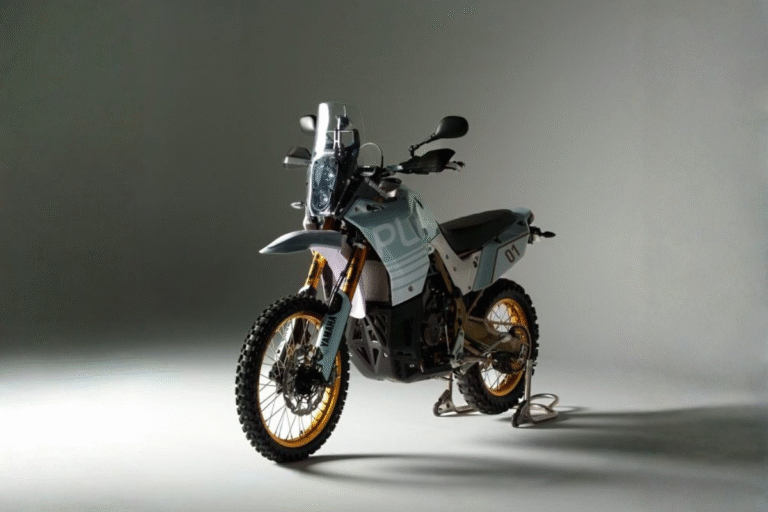 la moto d'aventure la plus bestiale au monde est cette yamaha ténéré très spéciale, préparée par un mécanicien légendaire du motogp