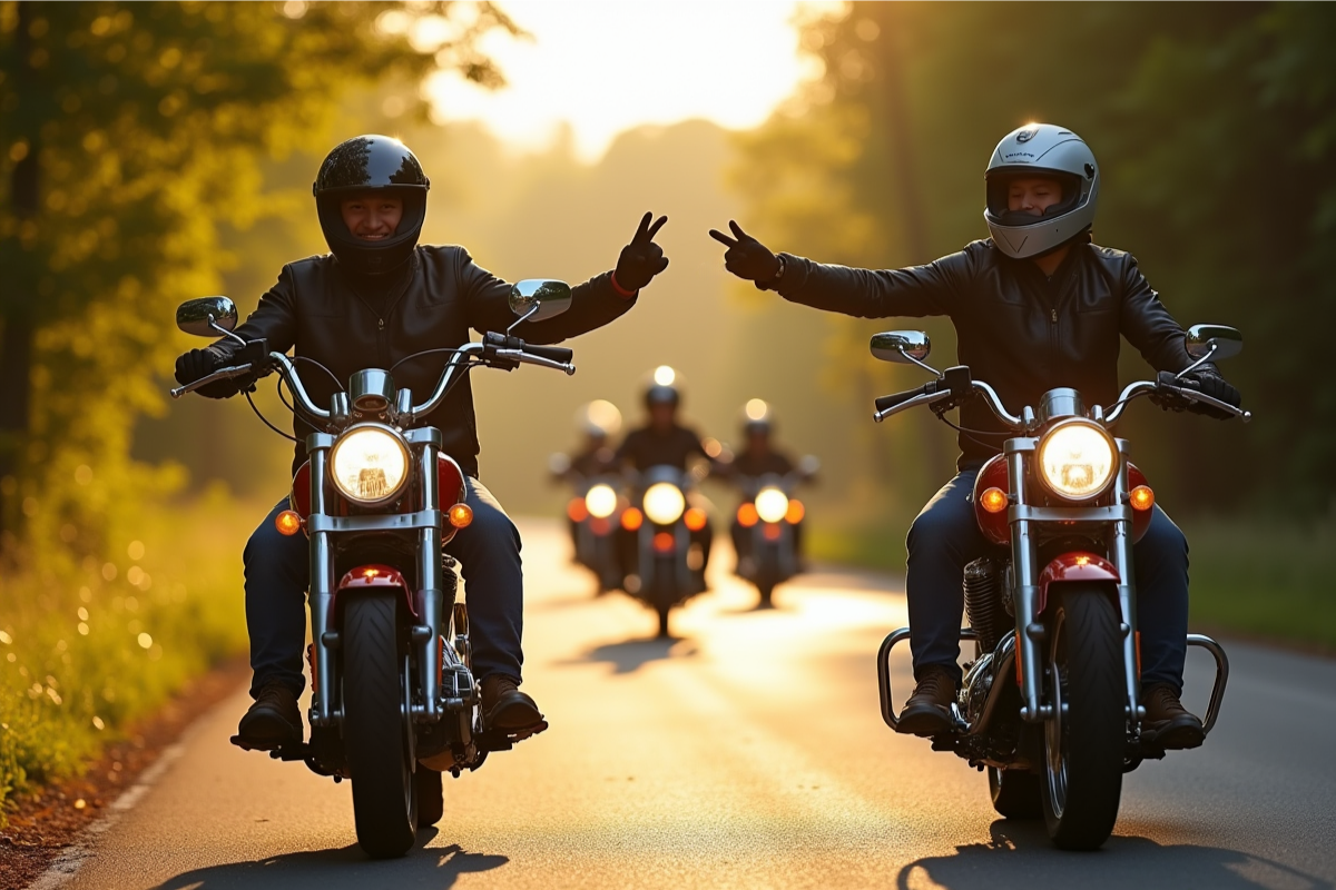 le v des motards ce salut que tu prends pour un simple délire entre bikers cache 700 ans d’histoire et un message bien plus profond