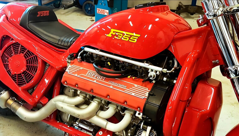 une seule moto ferrari v8 circule sur route, et elle ne vient pas de maranello l’incroyable projet de deux amis qui ont dompté un moteur de f355 5