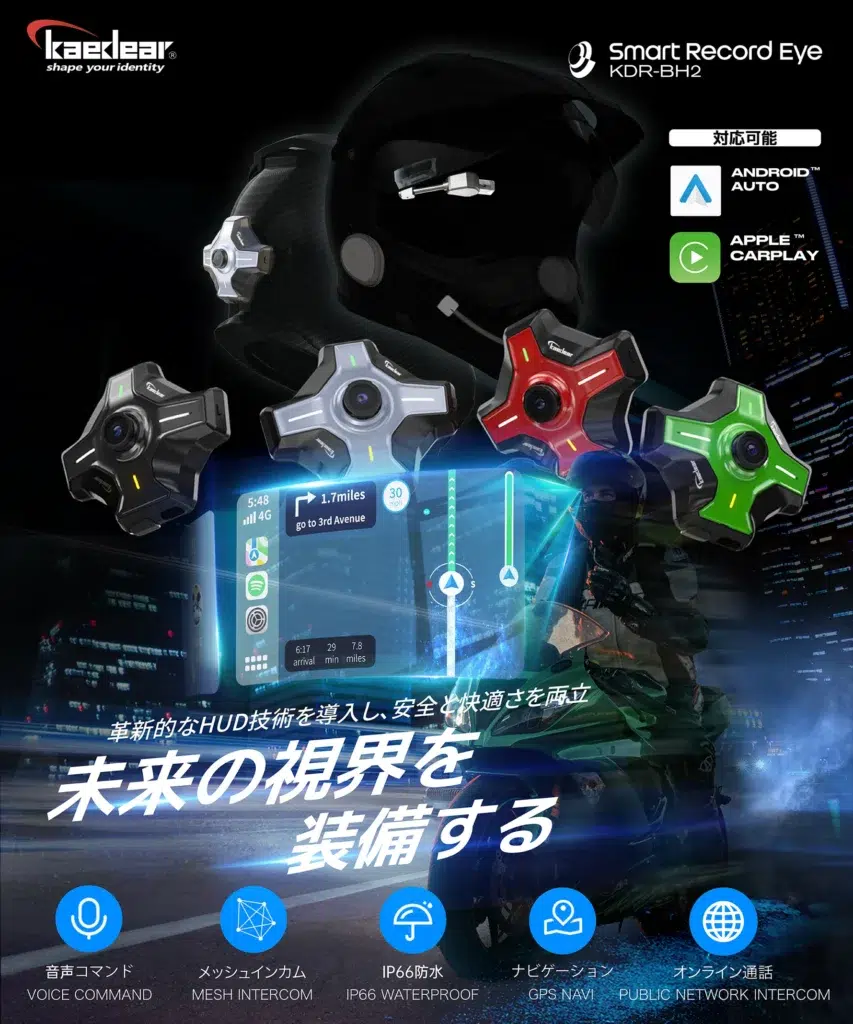 au japon, ce gadget transforme chaque casque en cockpit de chasseur hud devant l’œil, caméra arrière et carplay sans changer de casque 3