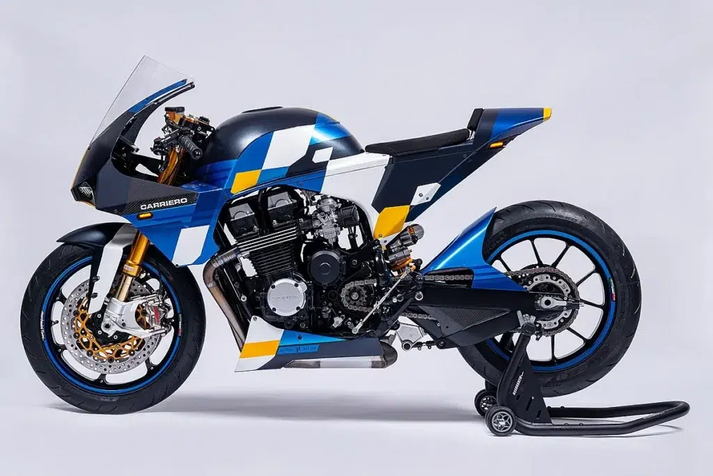 cette vieille honda cb750 de 1991 renaît en supersport moderne ohlins, carbone et moteur poussé à 866 cm³, tu ne reconnaîtras plus ce « pépère » des années 90 2