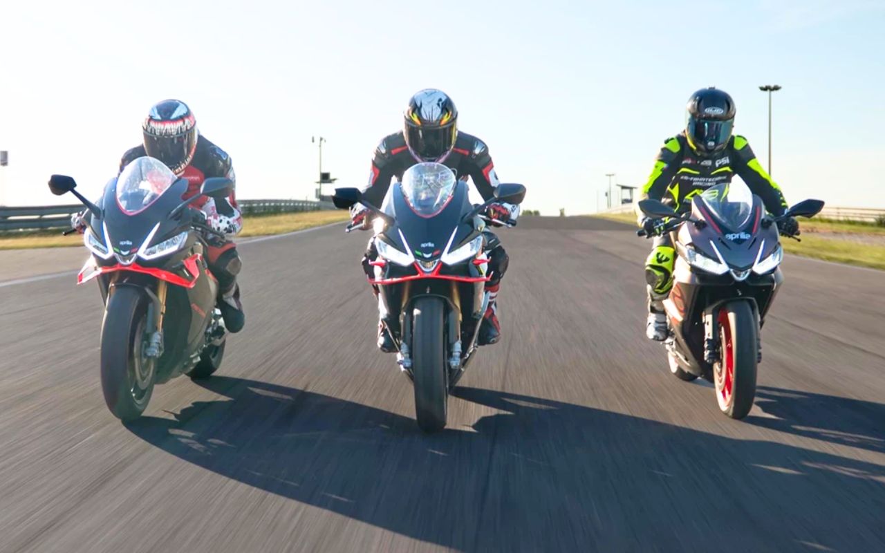 Comment l'Aprilia RS 457 a tenu le rythme de la RS 660 Factory et de la RSV4 Factory sur circuit malgré 172 ch d'écart et 7.000 euros de budget