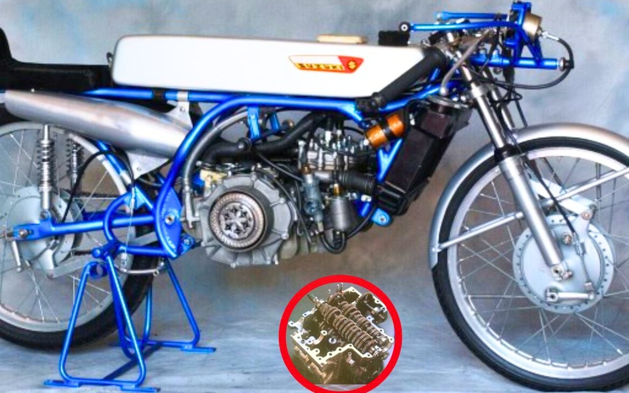La Suzuki RP68 voulait conquérir les Grands Prix en 50 cm3, ses 19 ch et ses 200 km/h ont convaincu les organisateurs de l'interdire avant le départ